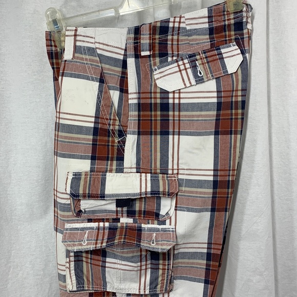 LEE MENS DUNGAREES Brown  Plaid Cargo  Shorts - Picture 6 of 13